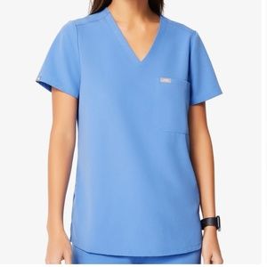 Figs Catarina One Pocket Ceil Blue Scrub Top XXS